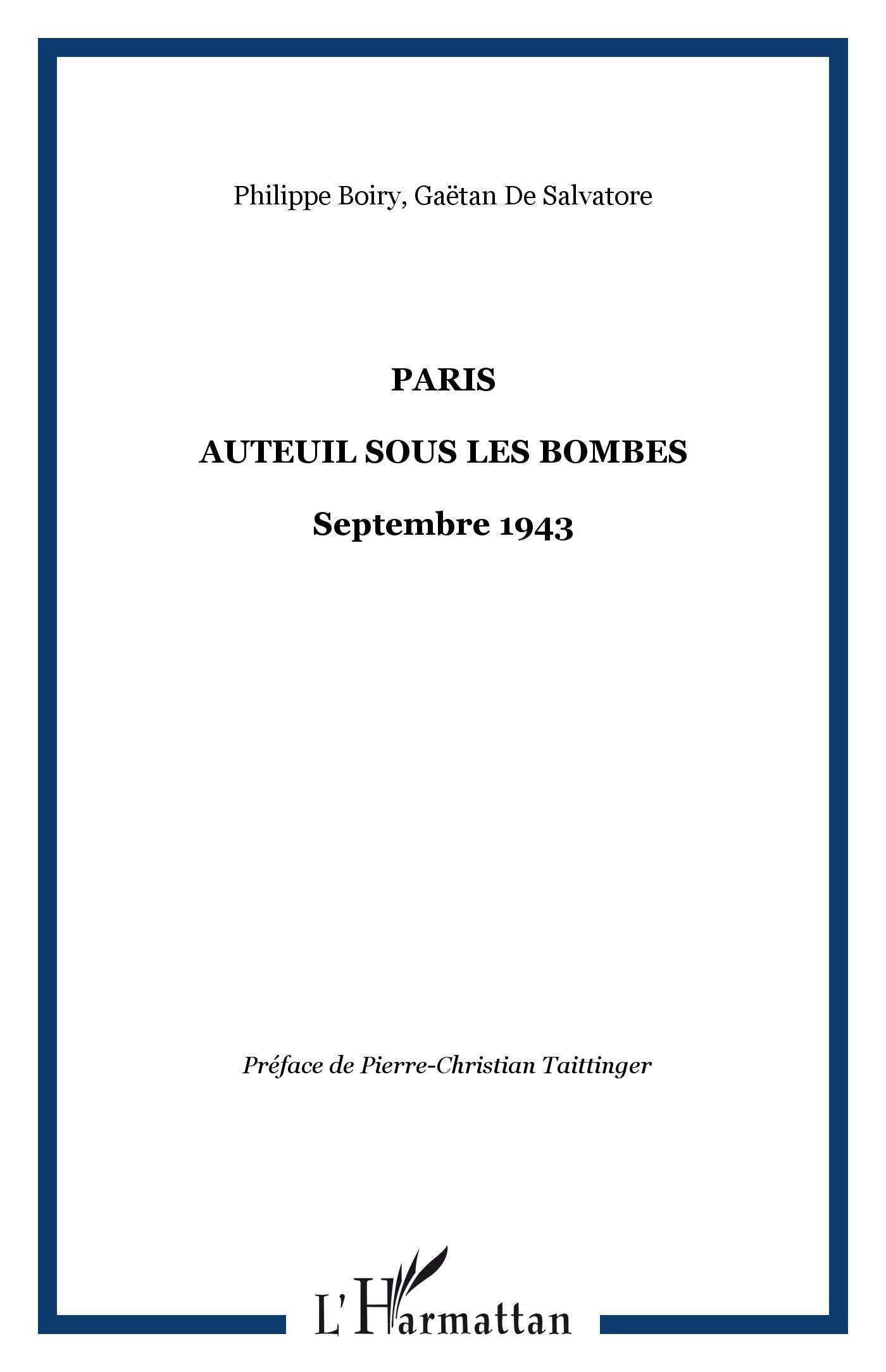 Paris. auteuil sous les bombes septembre 1943 9782738498946