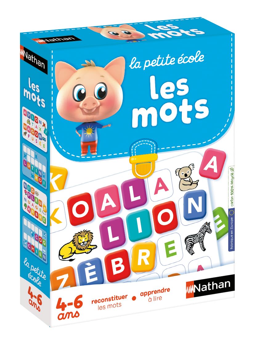 Nathan - La Petite Ecole - Les Mots - Reconstituer Les Mots, Apprendre Ã€ Lire - Jeu Educatif - Coffret De 6 Jeux Progressifs - Pour Enfants De 4 Ã€ 6 Ans 8410446314050
