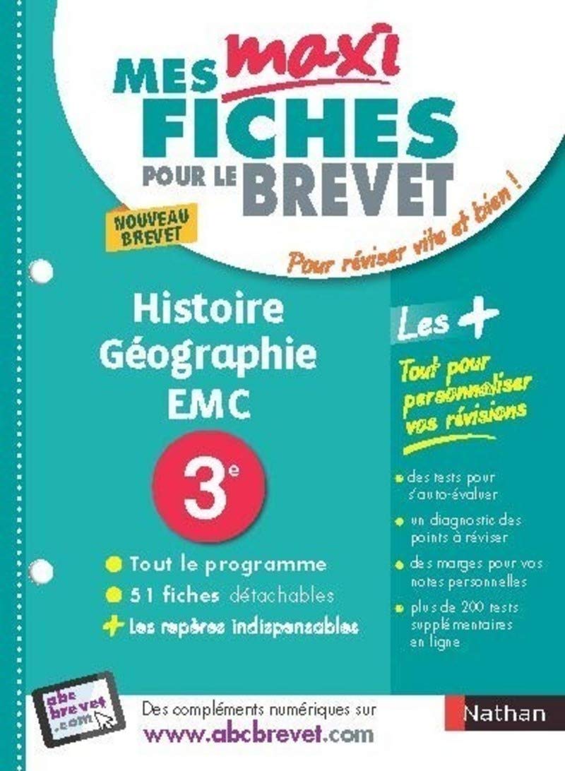 Mes MAXI Fiches Histoire-Géographie EMC 3e (3) 9782091503073