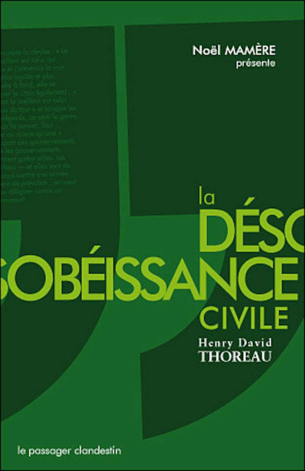 La désobéissance civile 9782916952031
