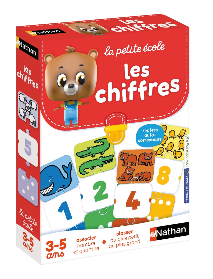 Nathan - La Petite Ecole, Les Chiffres - Associer Nombre et Quantité - Apprendre À Compter - Jeu Educatif - Coffret De 6 Jeux Progressifs - Pour Enfants de 3 à 5 ans 8410446314036