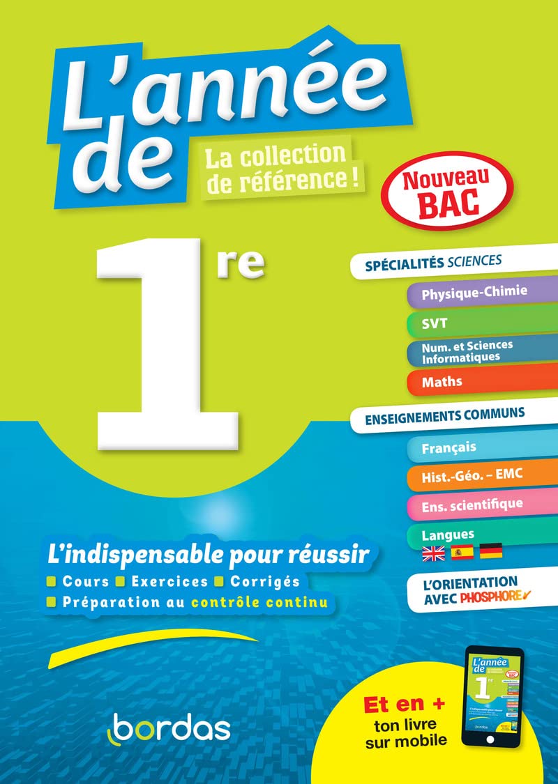 L'Année de 1re - Spécialités Scientifiques 9782047357866