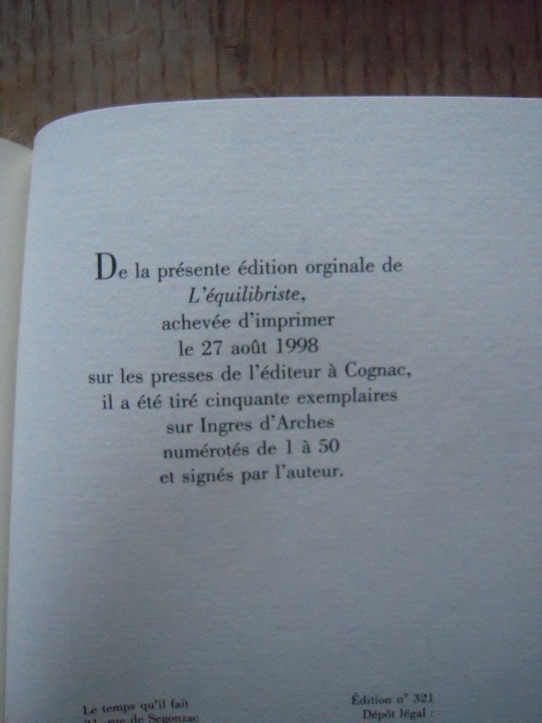 L'Equilibriste 9782868533036