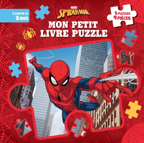SPIDER-MAN - Mon Petit Livre Puzzle - 5 puzzles 9 pièces - Marvel 9782017022831