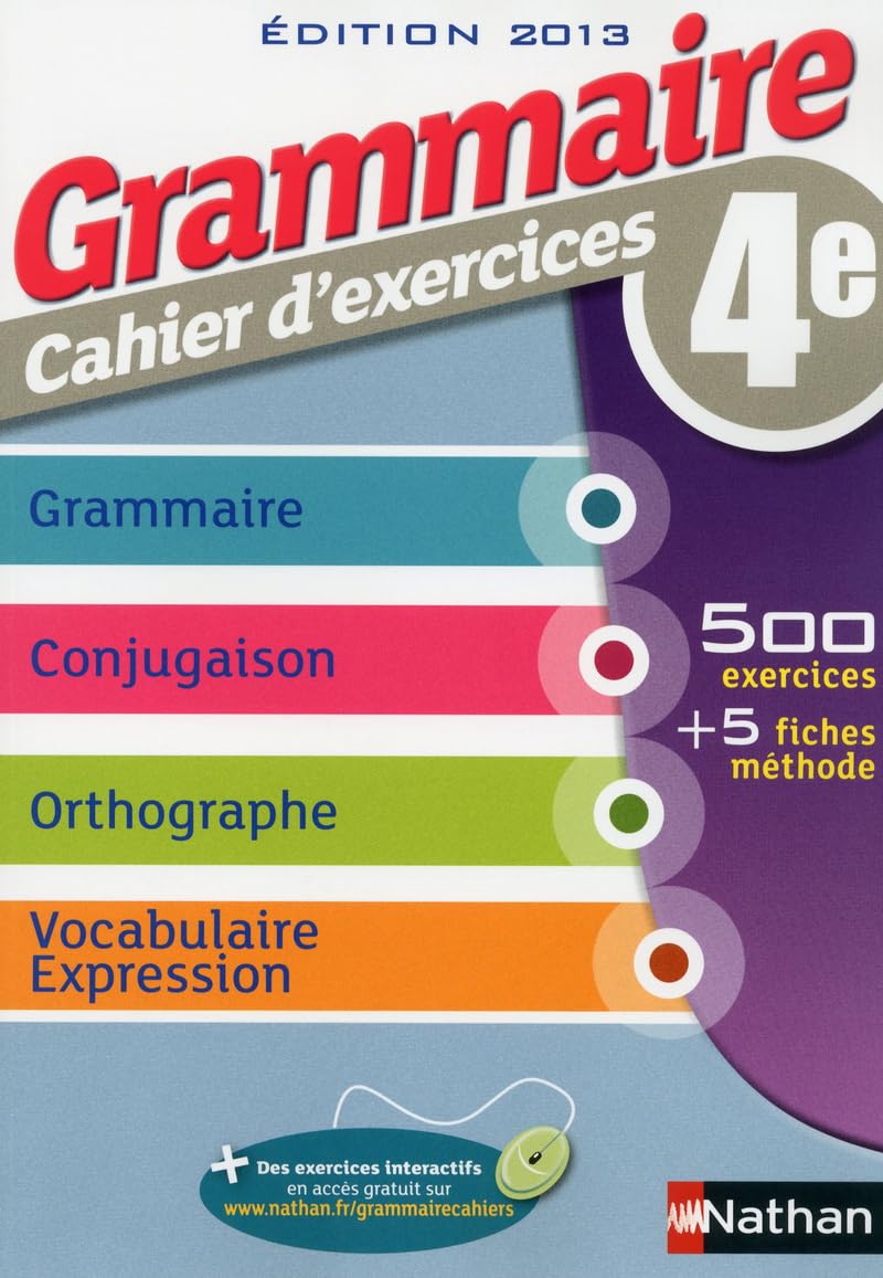 Grammaire 4e - Cahier d'exercices 9782091715759