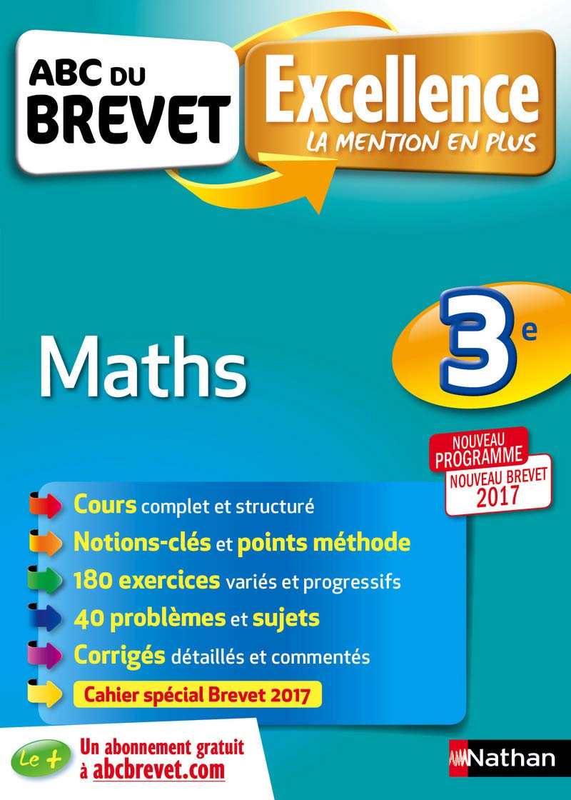 ABC du BREVET Excellence Maths 3e 9782091500423