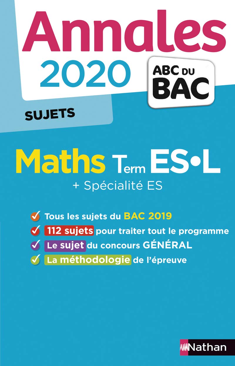 Annales ABC du Bac 2020 Maths Term ES-L 9782091574660