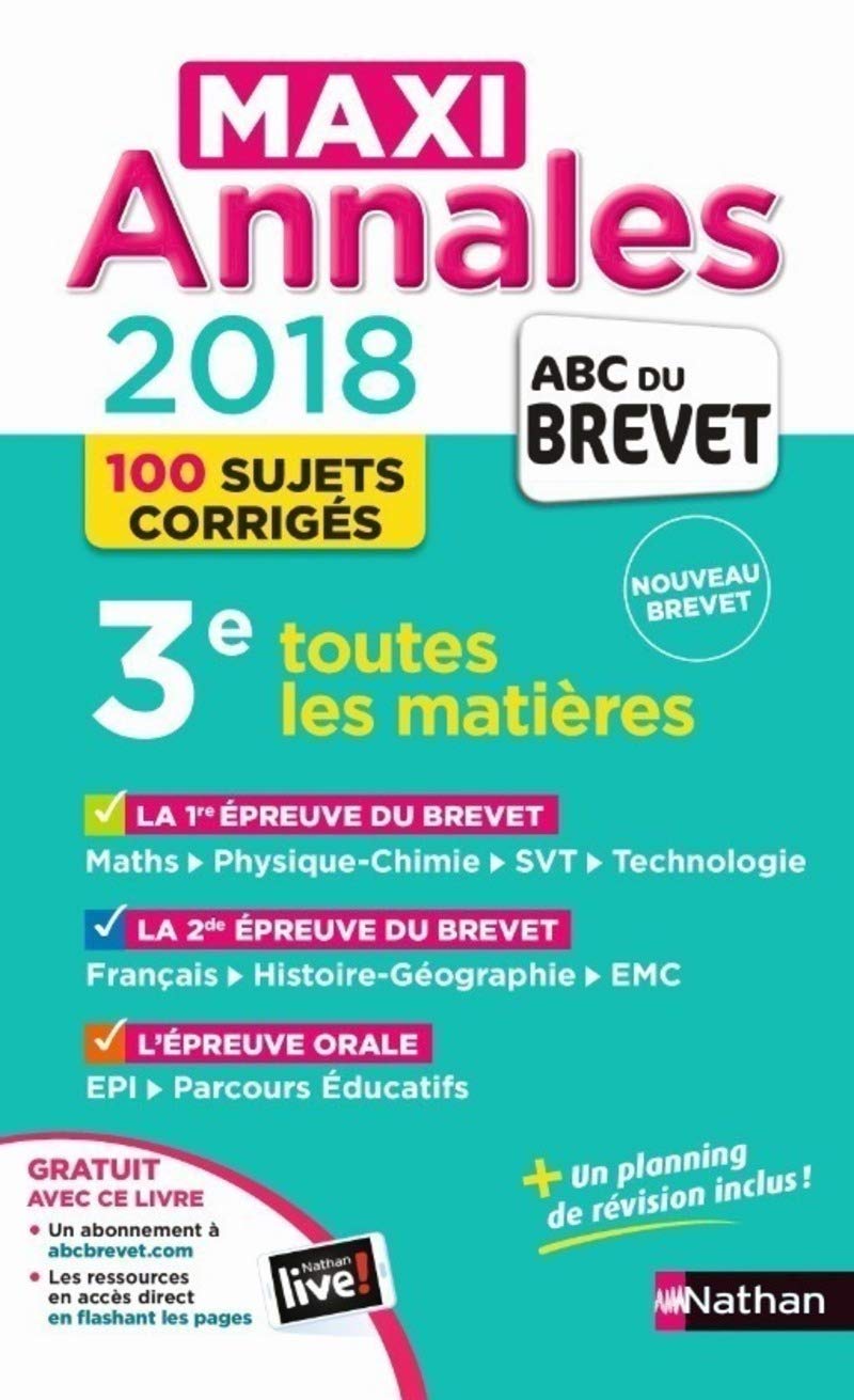 Maxi Annales ABC du BREVET 2018: Toutes les matières (30) 9782091502663