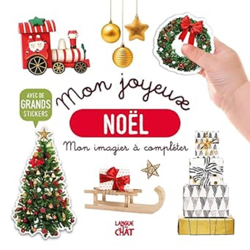 Mon bel imagier à compléter - Mon joyeux Noël - Livre d'activités avec grands stickers - Dès 36 mois 9782806312150