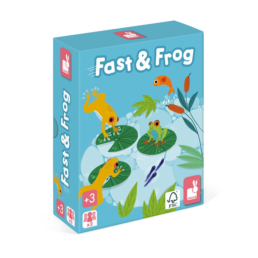 Janod J02698 Wood/Cardboard Fast and Frog Racing Board Game 3700217326982