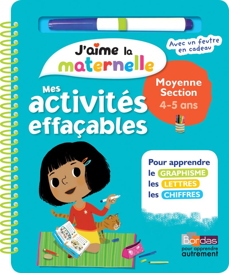J'aime la maternelle - Mes activités effaçables - Moyenne section - Dès 4 ans 9782047356579