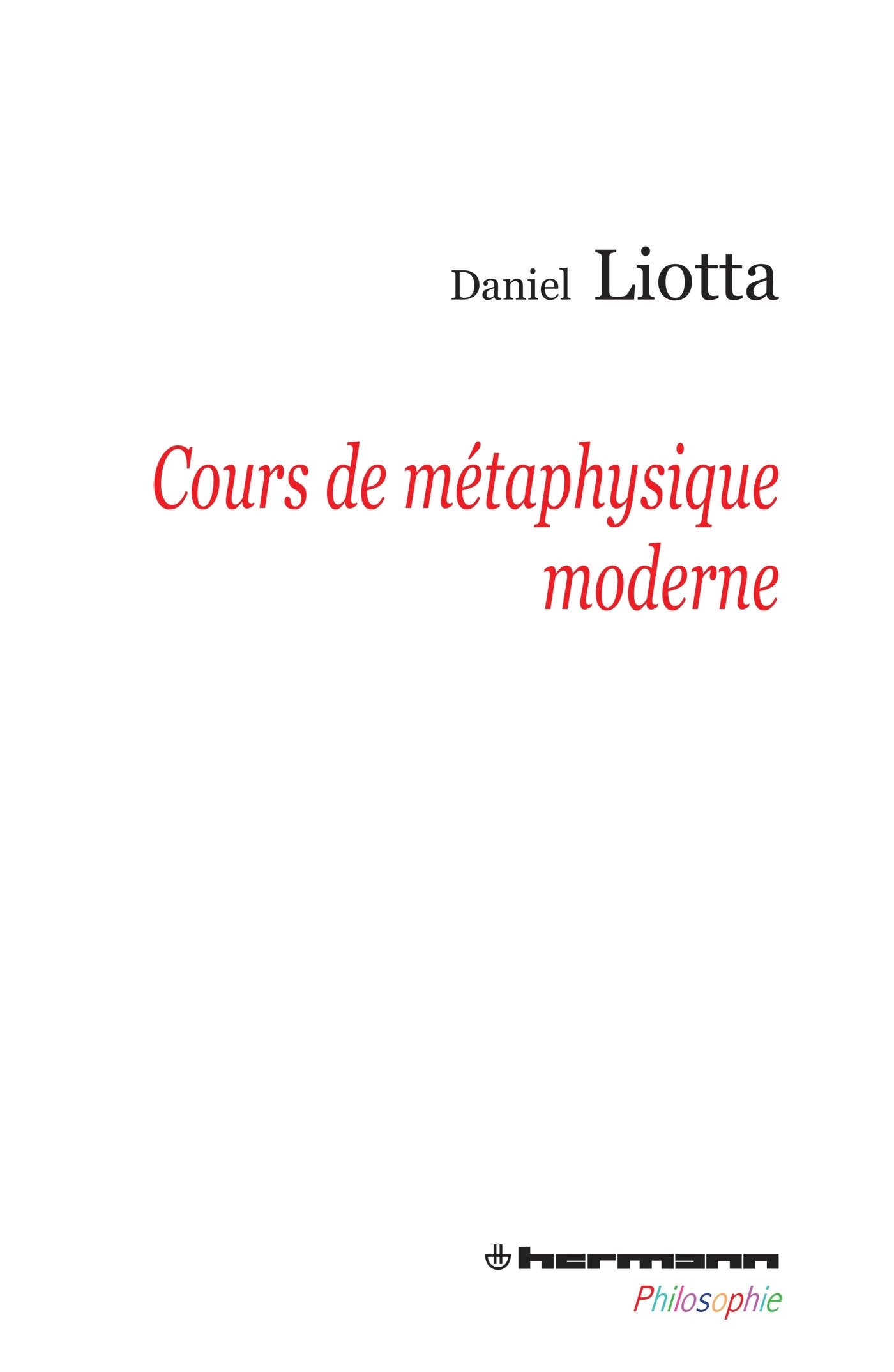 Cours de métaphysique moderne 9782705683603