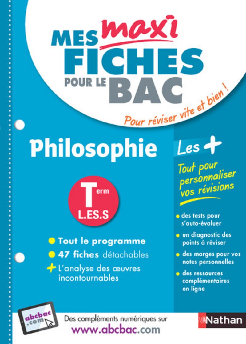 Mes Maxi fiches Philosophie Terminale L-ES-S 9782091503813