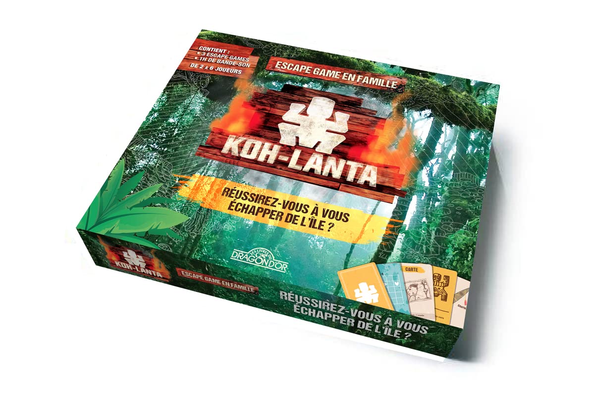 Koh-Lanta – Escape game en famille – Nouvelle édition – Un poster, 3 livrets, 135 cartes et une bande-son – À partir de 8 ans 9782821215856