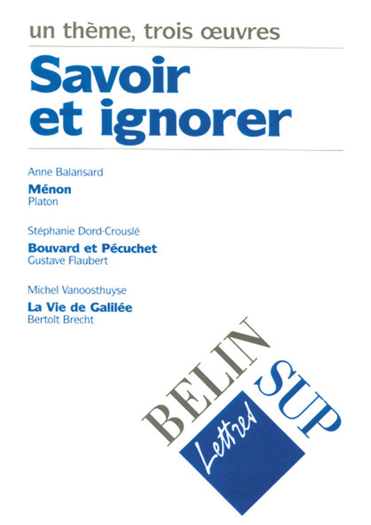 Savoir et ignorer 9782701126111
