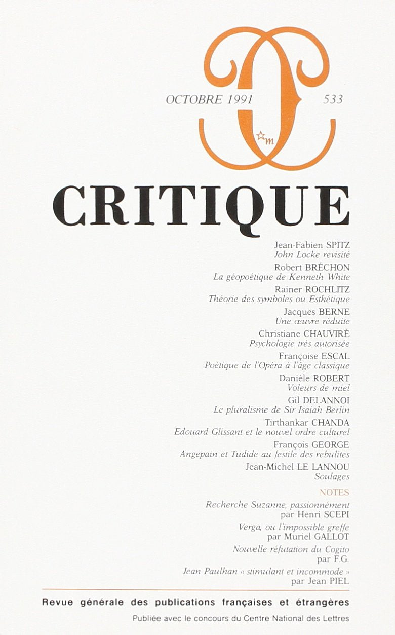 Revue Critique, numéro 533 9782707313935