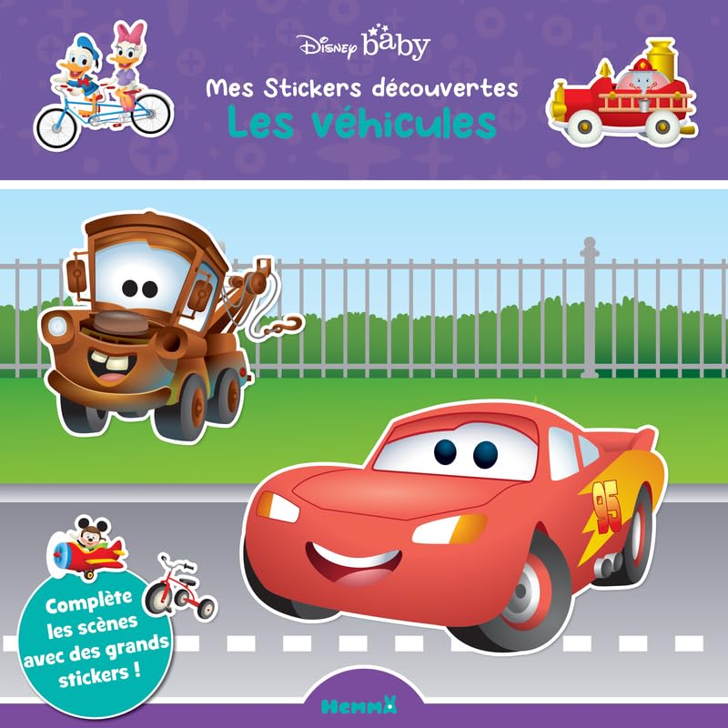 Disney Baby - Mes stickers découvertes - Les véhicules - Livre d'activités avec grands stickers - Dès 3 ans 9782508055027