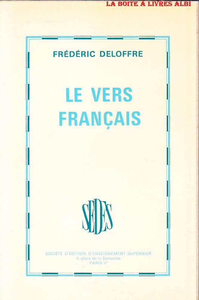 Les vers français 9782718119687
