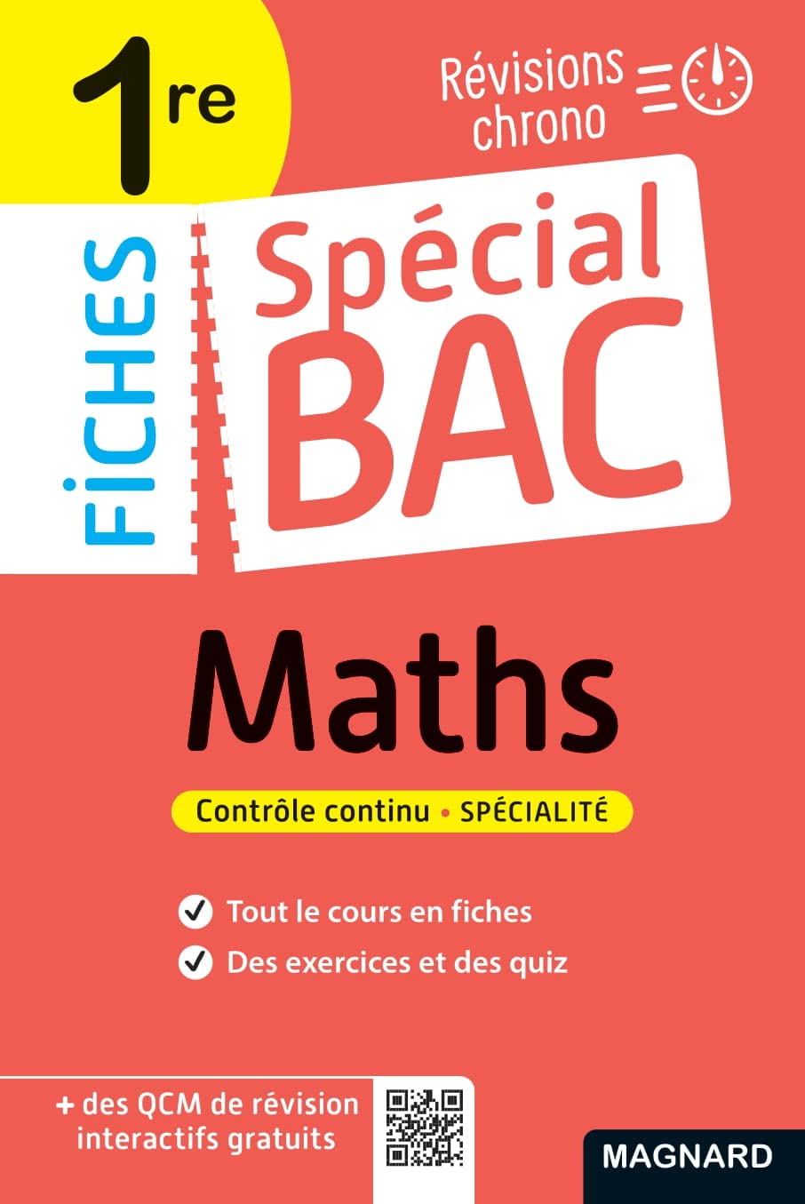 Spécial Bac Fiches Maths 1re Bac 2026: Tout le programme en 53 fiches, mémos, schémas-bilans, exercices et QCM 9782210772724