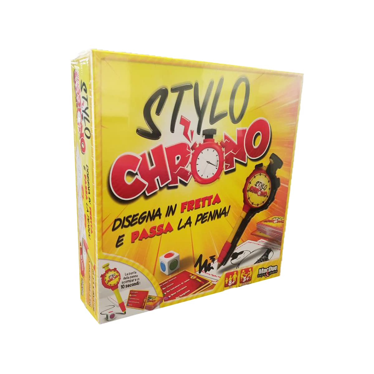 Stylo Krono - Jeu d'ambiance - Jeu Rigolo - A partir de 8 ans- Jeu de société - Jeu de dessin - Dessinez Le Plus Rapidement Et Soigneusement Possible ! 8711808761995