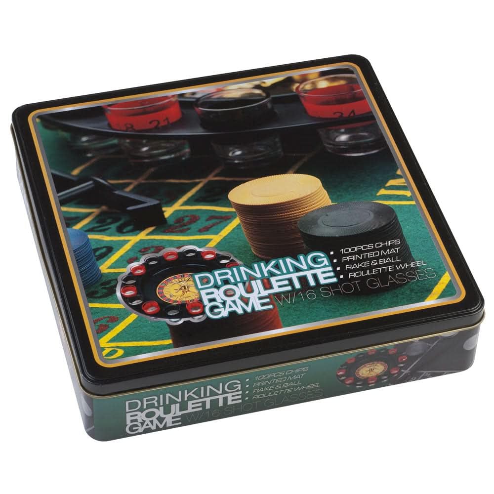 La Chaise Longue - Drinking Game Roulette Spin & Drink - Plastique PP et Verre - Jeu de Société Amusant - Taille 5 x 29 x 0 cm - Poids 918 g - Couleur Vert 3660173165066
