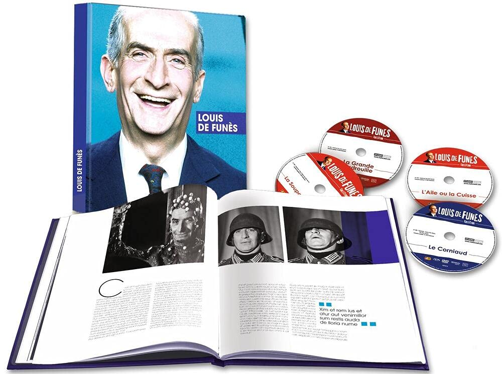 Louis de Funès-Coffret Livre : La Grande vadrouille + Le corniaud + La Soupe aux Choux + L'aile ou la Cuisse 5050582904277