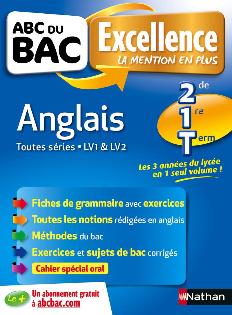 ABC du BAC Excellence Anglais 2de 1re Term 9782091880907