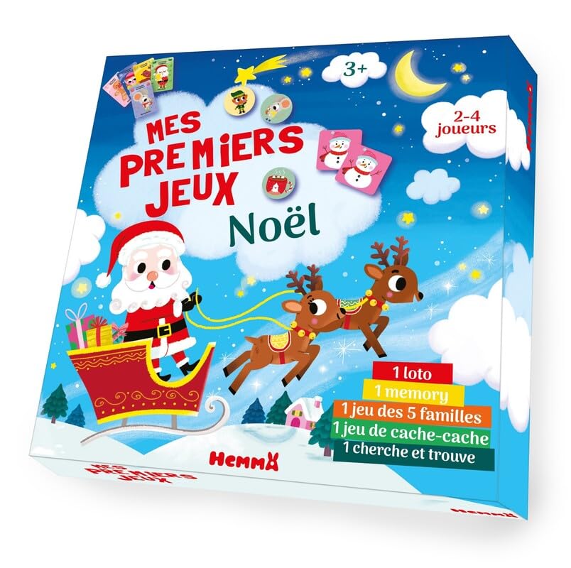 Mes premiers jeux - Noël - Coffret jeux - Jeux de société - Memory - jeux des familles - cherche et trouve - loto - cache-cache - 3 ans 9782508062384