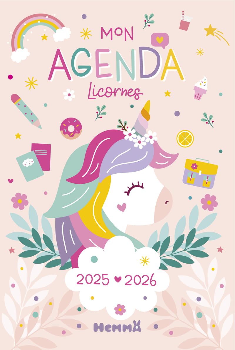 Mon agenda scolaire 2025-2026 - Ma papeterie licornes - année scolaire 2025-2026 - 8 ans 9782508061233