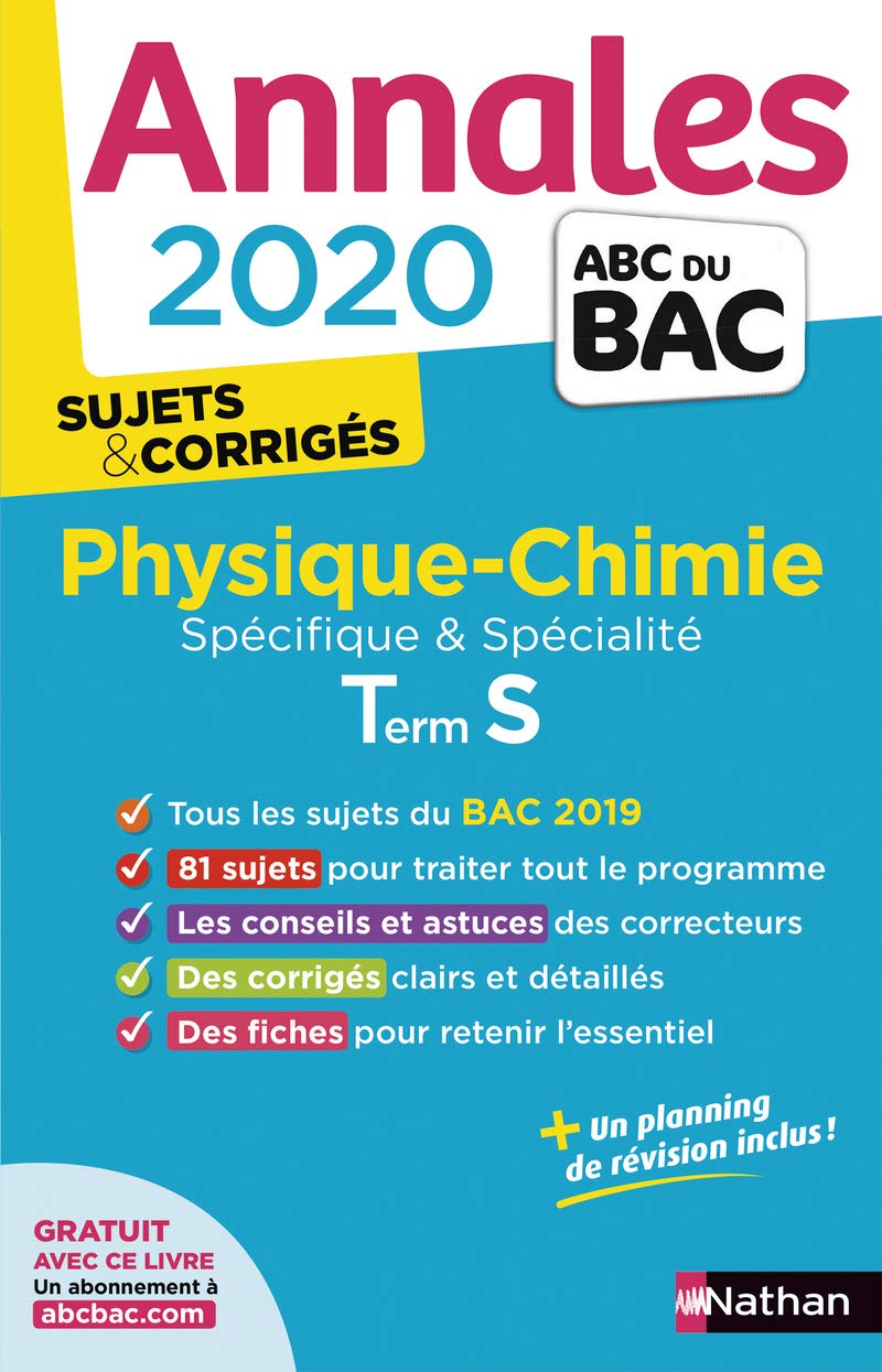 Annales ABC du BAC 2020 Physique-Chimie Term S 9782091574387
