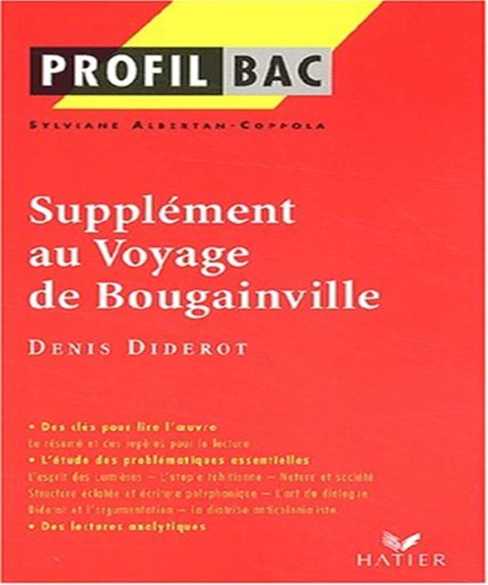 Profil d'une oeuvre : Supplément au Voyage de Bougainville, Denis Diderot 9782218742002