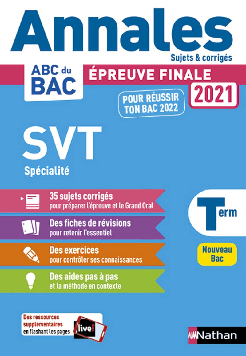 Annales ABC du BAC 2021-2022 - SVT (Sciences de la vie et de la Terre) Tle - Sujets et corrigés - Enseignement de spécialité Terminale - Epreuve finale Nouveau Bac 9782091575353