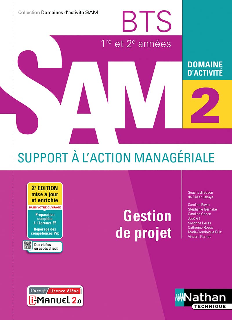 Domaine d'activité 2 - Gestion de projet - BTS SAM 1re et 2e années - Coll. Domaines d'activité SAM 9782091672946