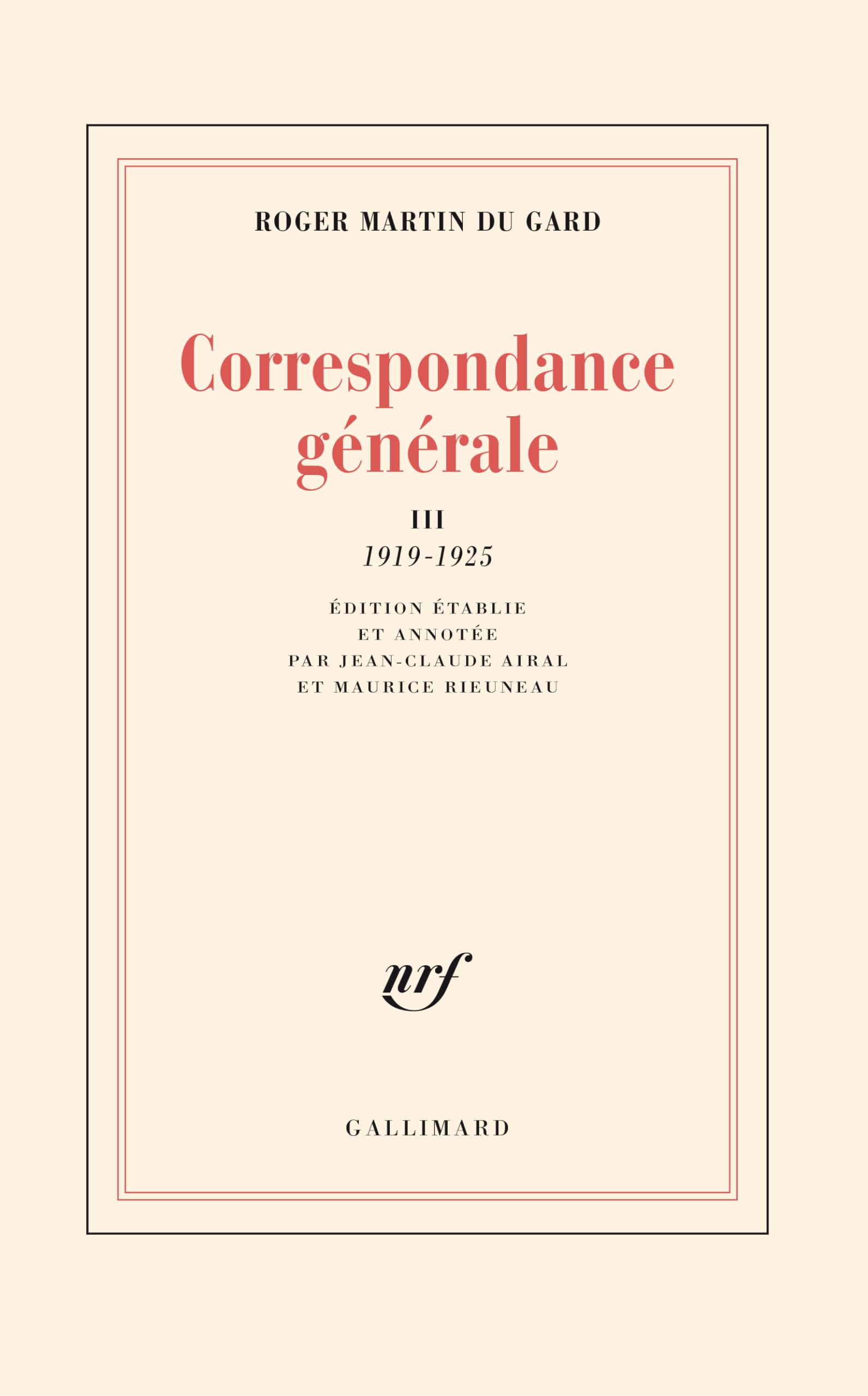 Correspondance générale (Tome 3-1919-1925) 9782070706617