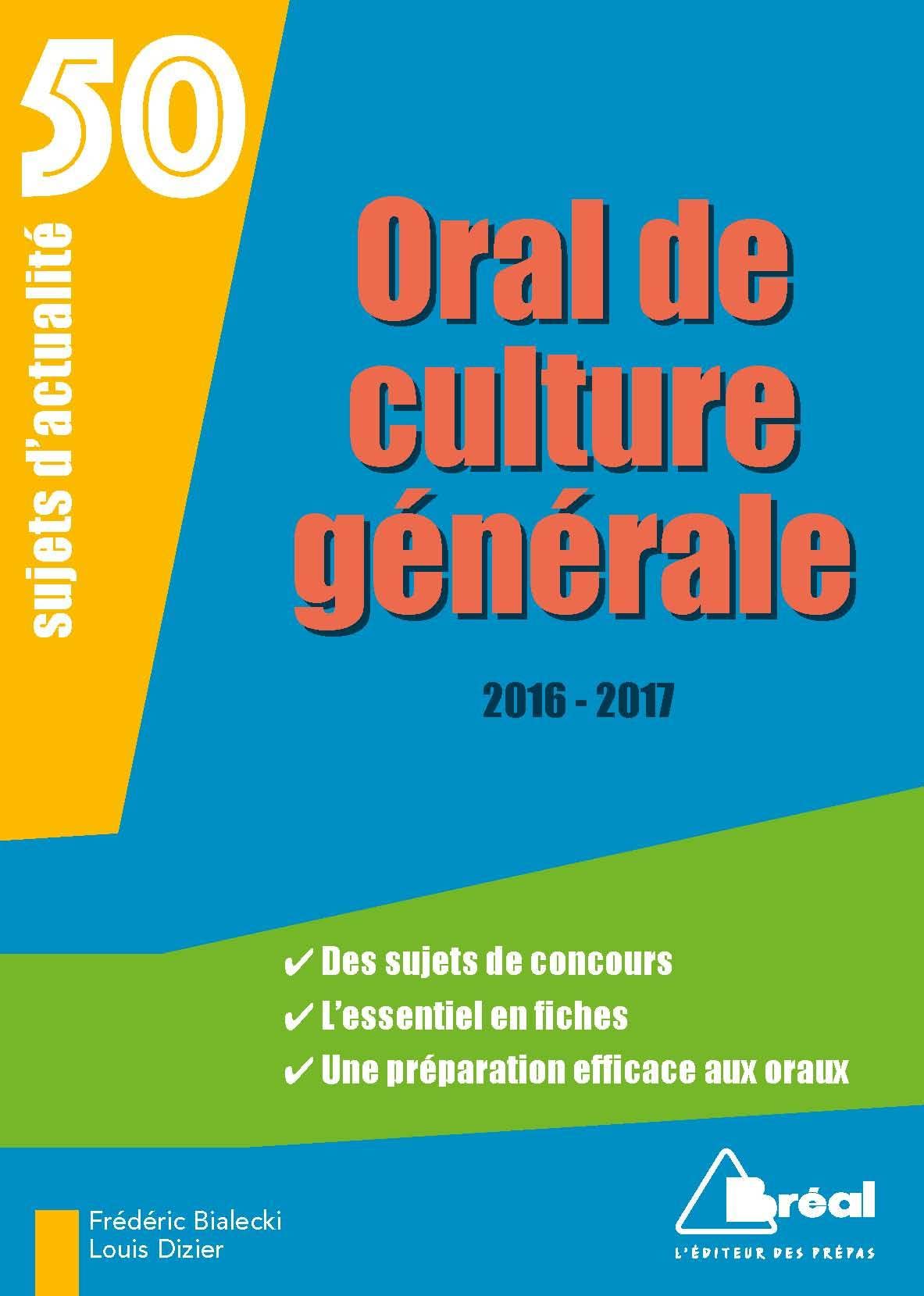 Oral de culture générale 2016-2017 9782749535203