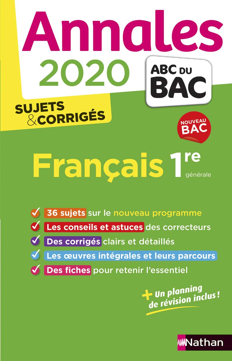 Annales ABC du Bac 2020 Français 1re 9782091574479