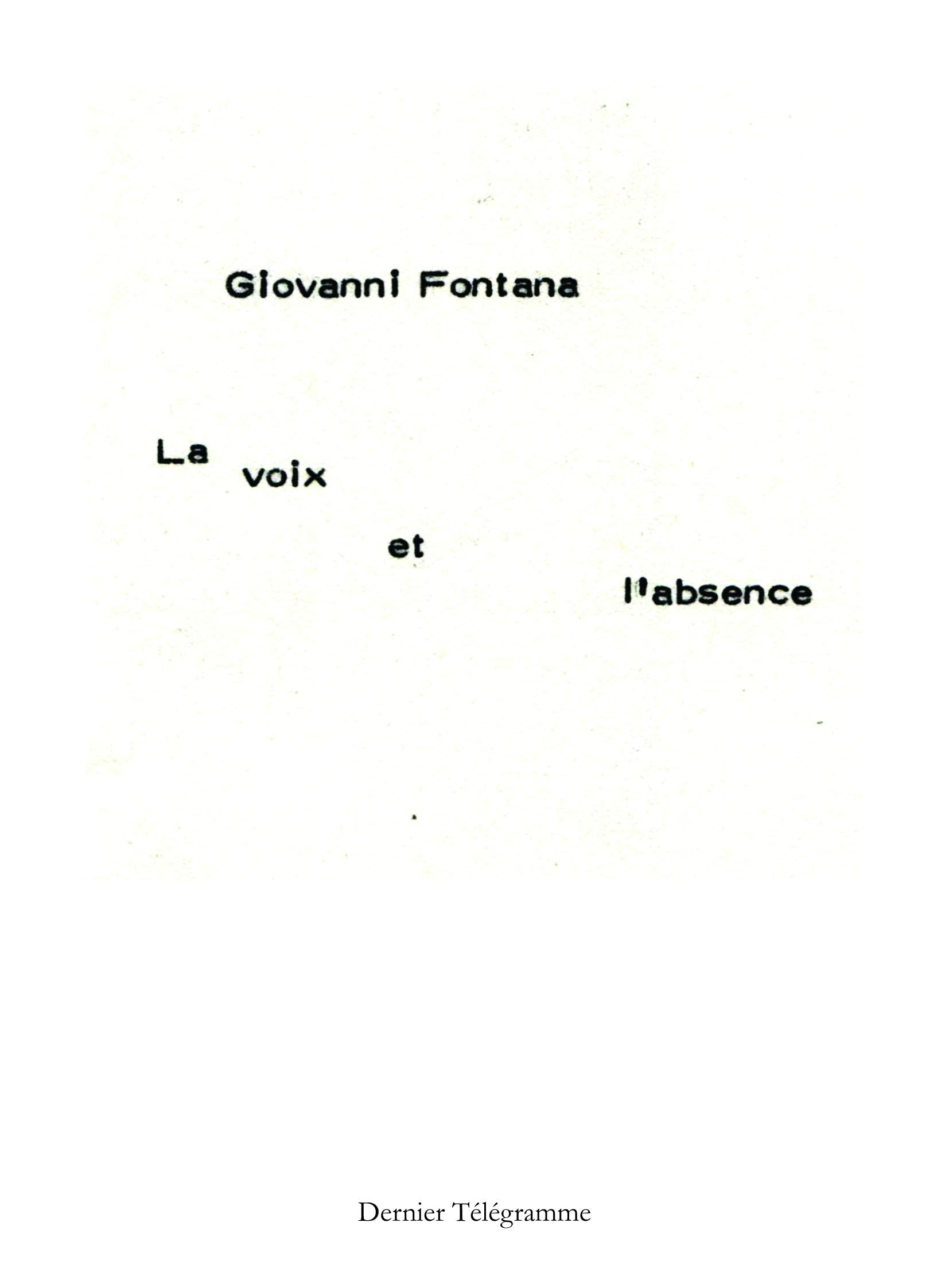 La voix et l'absence 9791097146245