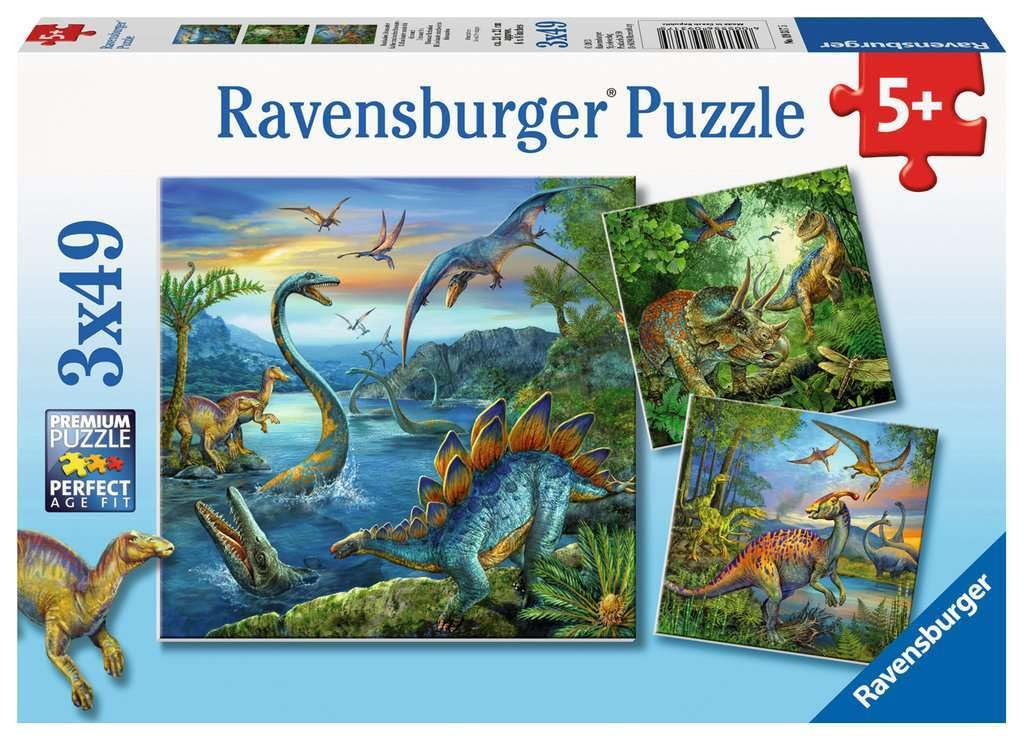 Ravensburger - Puzzle Enfant - Puzzles 3x49 p - La Fascination des Dinosaures - Dès 5 Ans - 09317 4005556093175