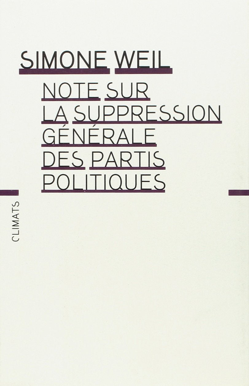 Note sur la suppression générale des partis politiques 9782082131223
