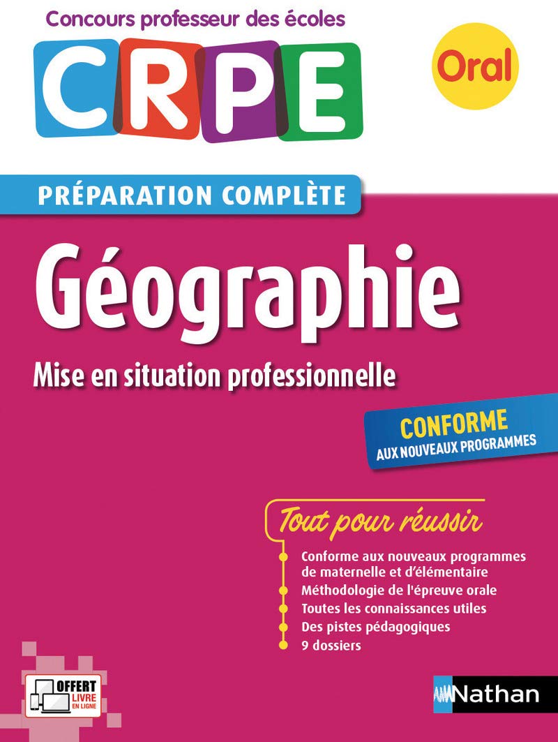 Géographie - Oral 2018 - Préparation complète - CRPE 9782091647739
