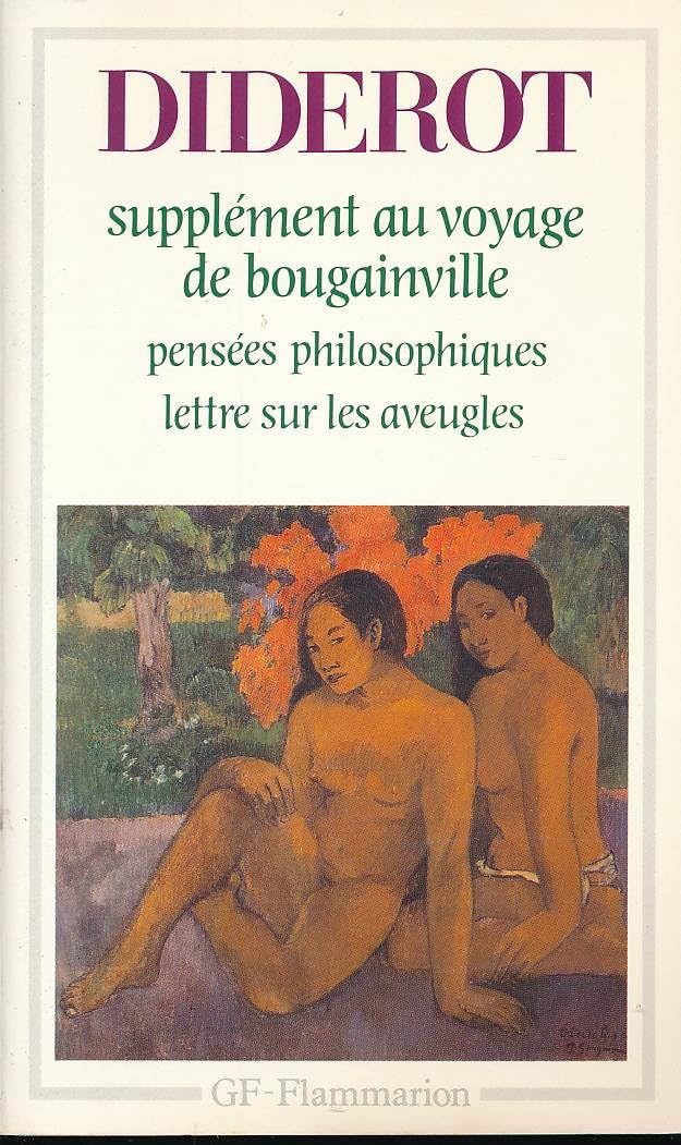 Supplément au voyage de Bougainville : "Pensées philosophiques", "Lettre sur les aveugles" 9782080702524
