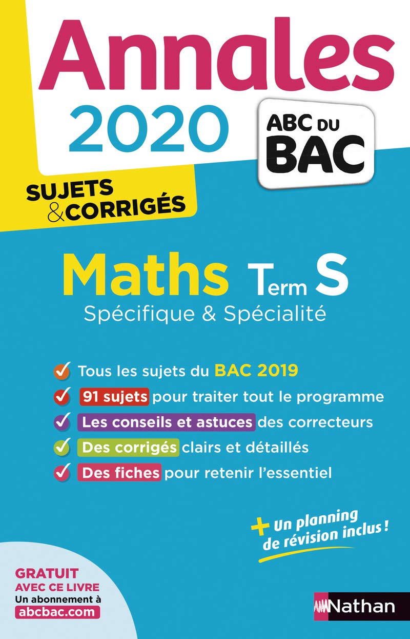 Annales ABC du BAC 2020 Maths Term S - corrigé 9782091574363