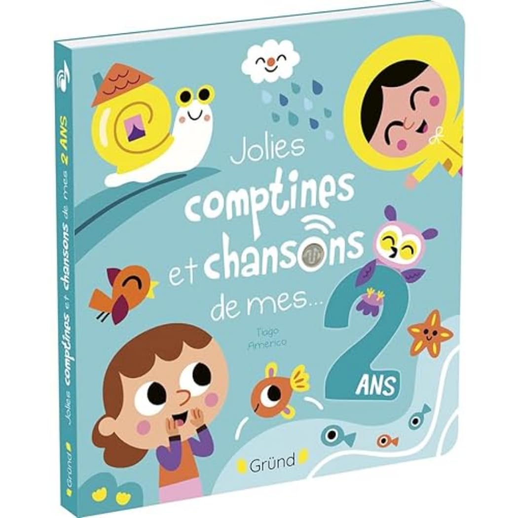 Jolies comptines et chansons de mes 2 ans – Livre sonore et d'éveil avec 6 puces sonores – Bébé dès 2 ans 9782324032219