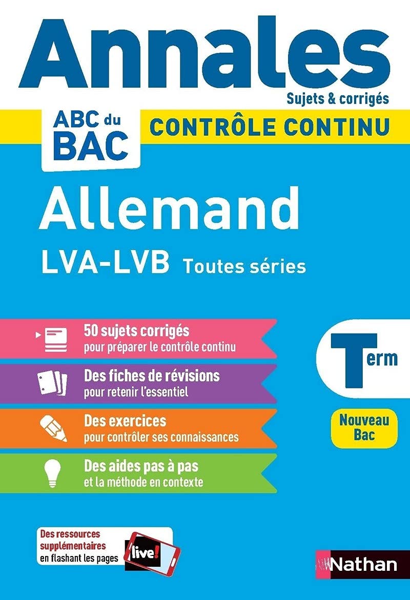 Annales ABC du BAC 2024 - Allemand Tle LVA-LVB Toutes séries - Sujets et corrigés - Enseignement commun Terminale - Contrôle continu Nouveau Bac 9782091575254