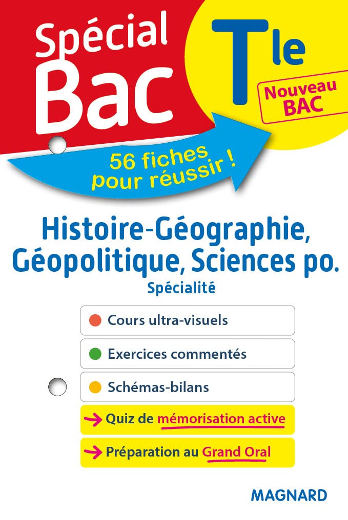 Spécial Bac Fiches Histoire-Géo Géopolitique Sciences Po Tle Bac 2021: Tout le programme en 55 fiches, cours utlra-visuel, schémas-bilans, exercices, quiz et Grand oral 9782210765344