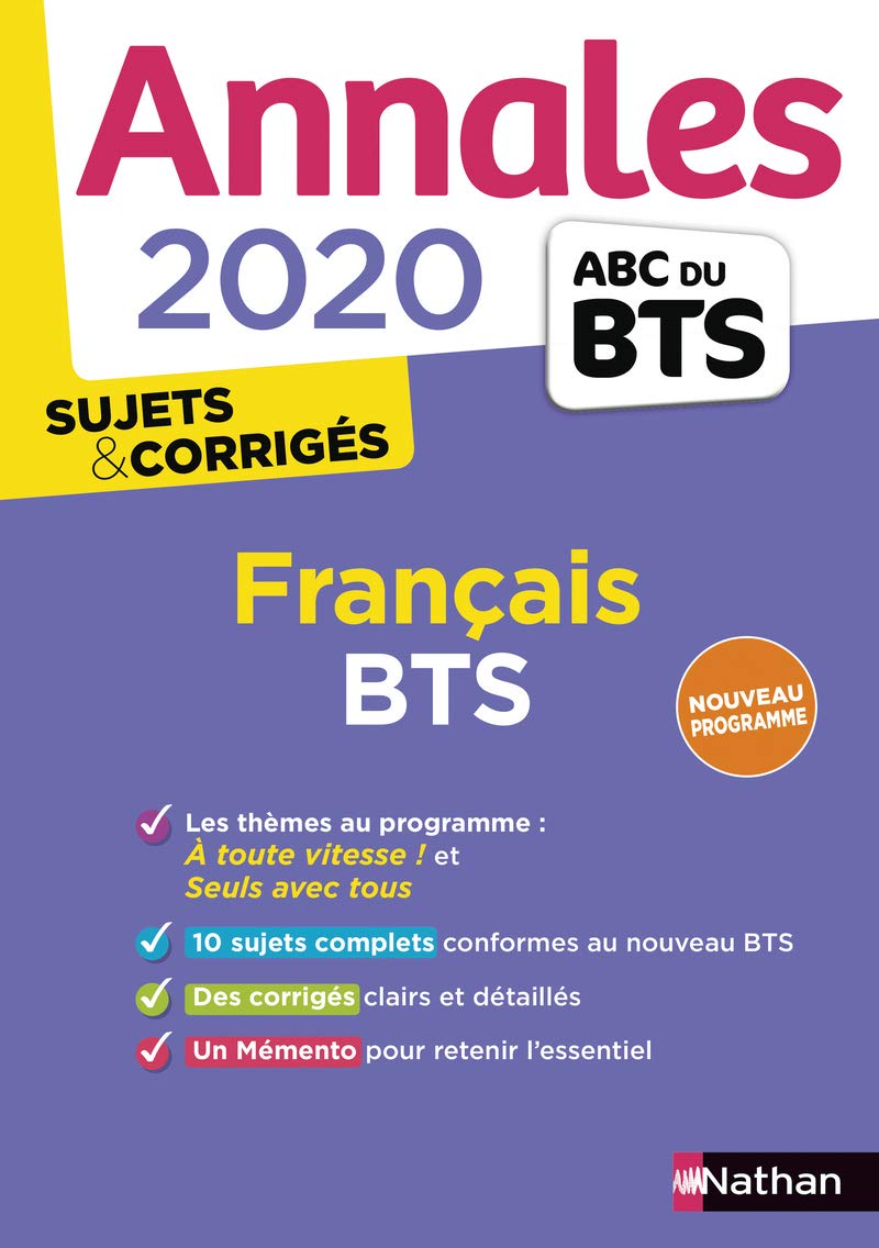Annales ABC du BTS 2020 Français 9782091574608