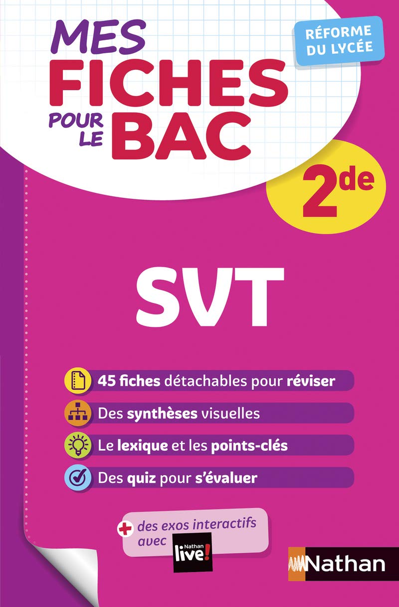SVT (Sciences de la vie et de la Terre) Seconde - Programme 2024-2025 - Mes fiches pour le BAC 2de 9782091574806