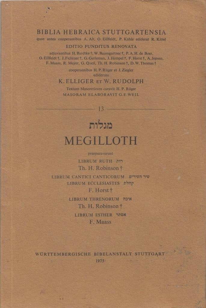 Hebrew (Stutt) Megilloth 9783438052131
