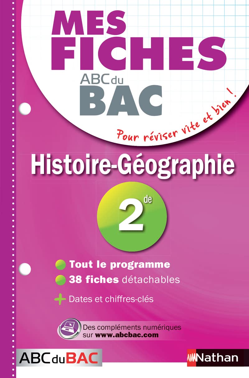Mes fiches ABC du BAC Histoire Géographie 2de 9782091869940