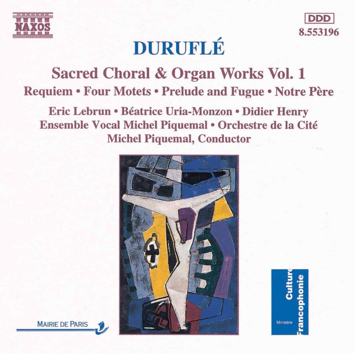 Oeuvres chorales sacrées et oeuvres pour orgue Vol.1 0730099419628